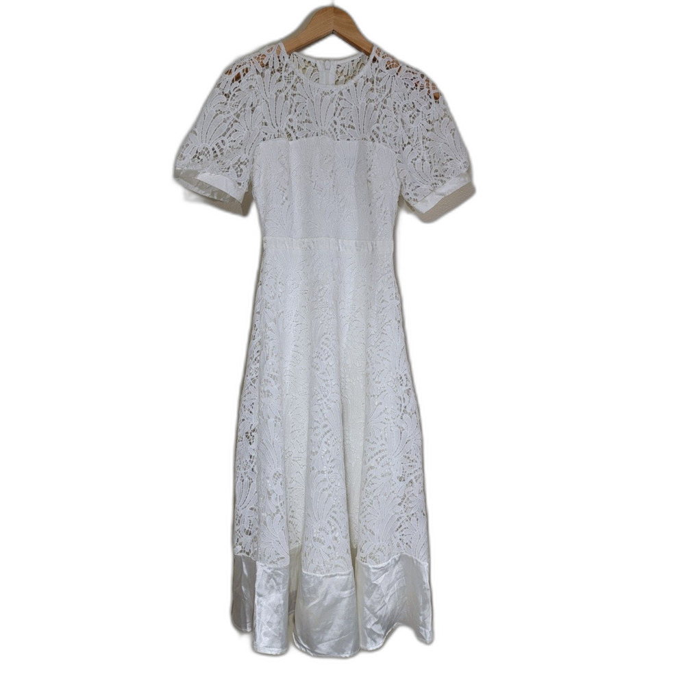 Lulu's White Maxi Lace Dress - XS